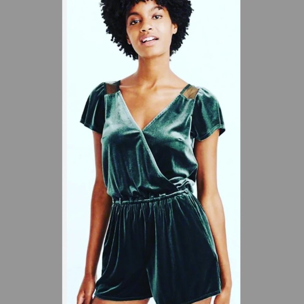 Green Velvet Abercrombie Romper